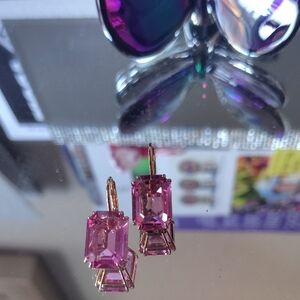 Swarovski Radiant Pink Crystal Earrings